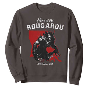 Home of the Rougarou Sweatshirt Louisiana Cryptid TS09 Dark Chocolate Print Your Wear