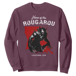 Home of the Rougarou Sweatshirt Louisiana Cryptid TS09 Maroon Print Your Wear