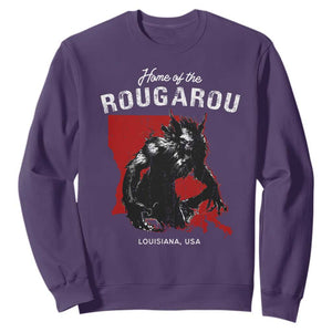 Home of the Rougarou Sweatshirt Louisiana Cryptid TS09 Purple Print Your Wear