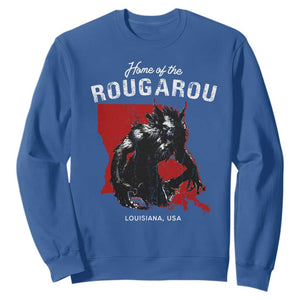 Home of the Rougarou Sweatshirt Louisiana Cryptid TS09 Royal Blue Print Your Wear