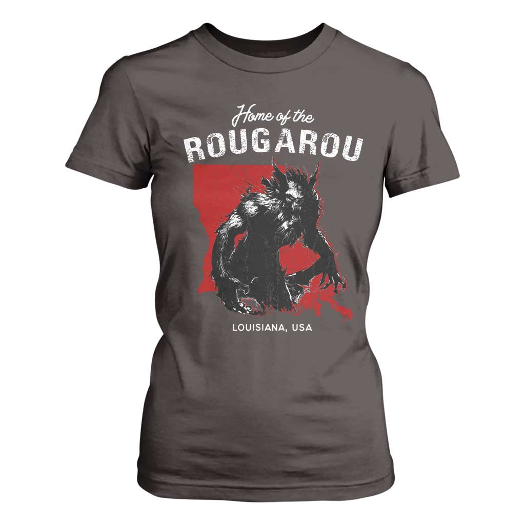 Home of the Rougarou T Shirt For Women Louisiana Cryptid TS09 Dark Chocolate Print Your Wear