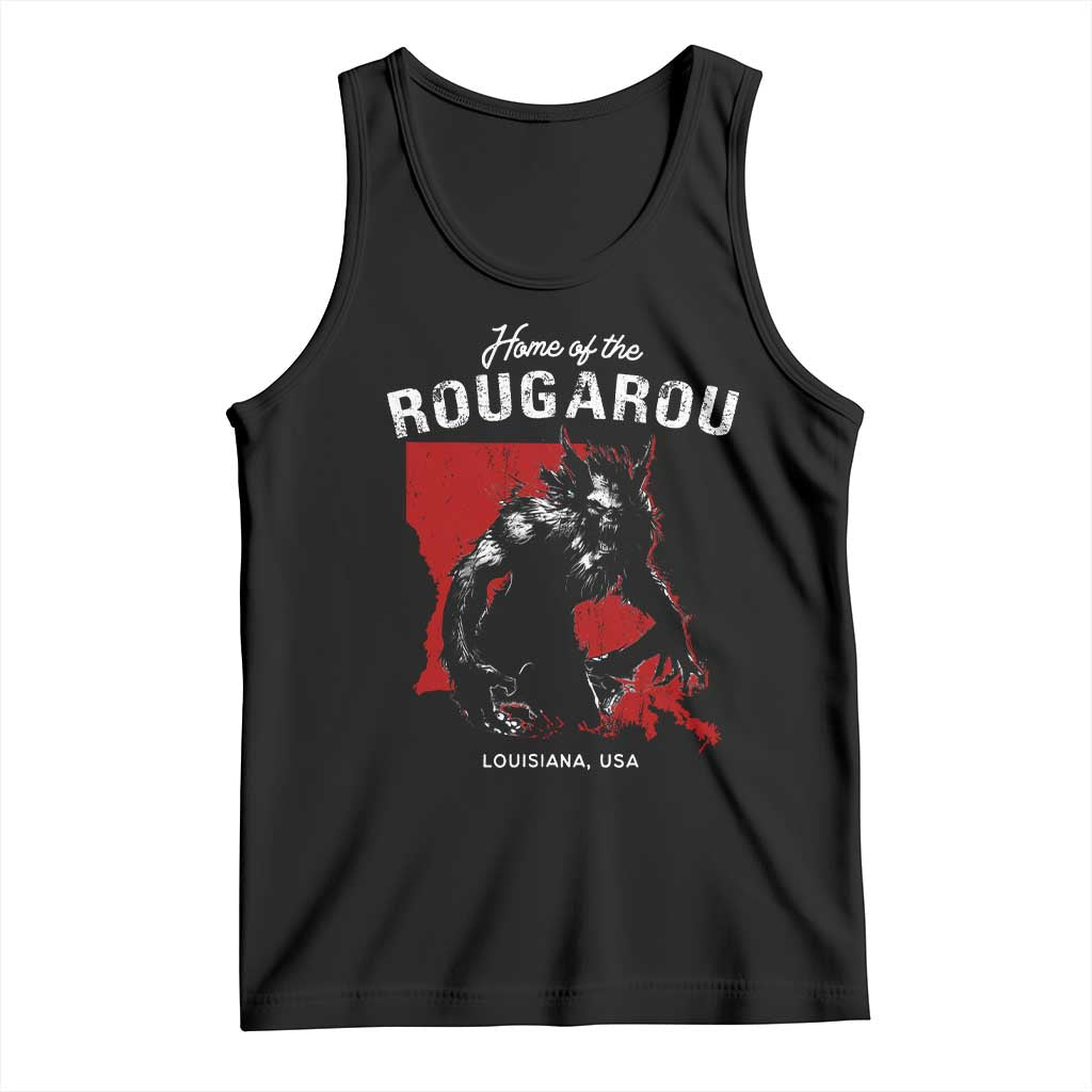 Home of the Rougarou Tank Top Louisiana Cryptid TS09 Black Print Your Wear