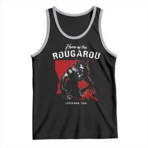 Home of the Rougarou Tank Top Louisiana Cryptid TS09 Black Athletic Heather Print Your Wear