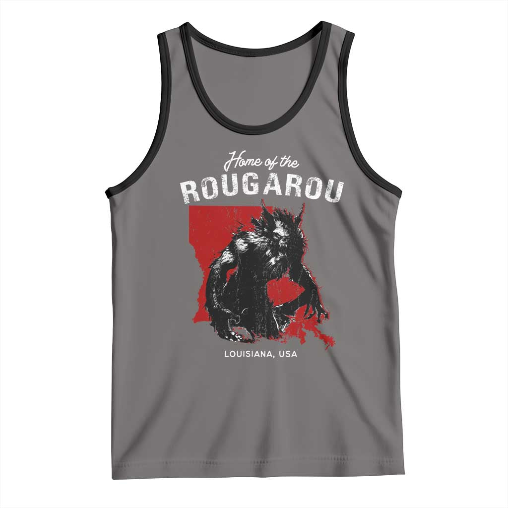 Home of the Rougarou Tank Top Louisiana Cryptid TS09 Deep Heather Black Print Your Wear