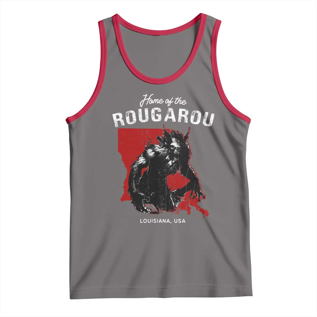 Home of the Rougarou Tank Top Louisiana Cryptid TS09 Deep Heather Red Print Your Wear