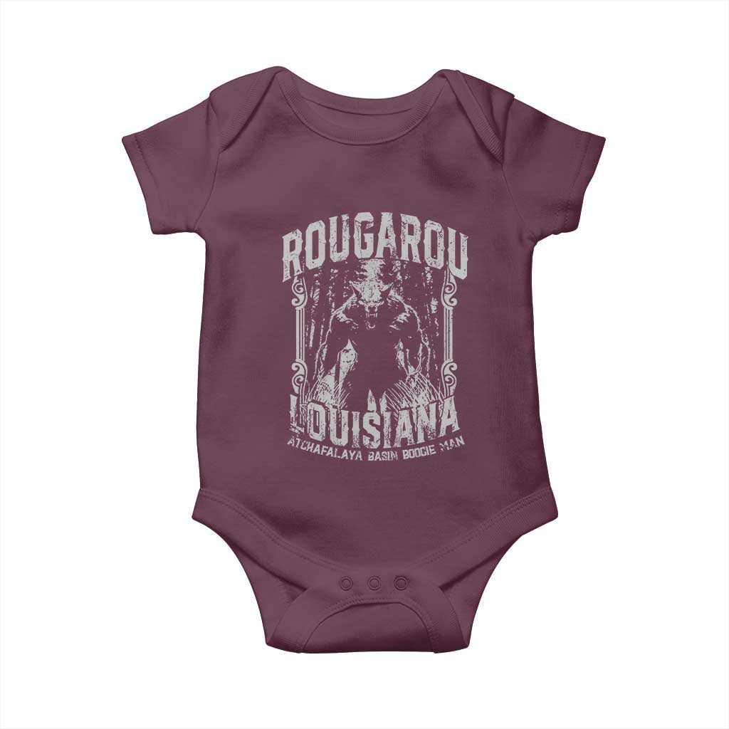 Louisiana Cryptid Rougarou Baby Onesie Atchafalaya Basin Boogie Man TS09 Maroon Print Your Wear