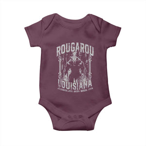 Louisiana Cryptid Rougarou Baby Onesie Atchafalaya Basin Boogie Man TS09 Maroon Print Your Wear