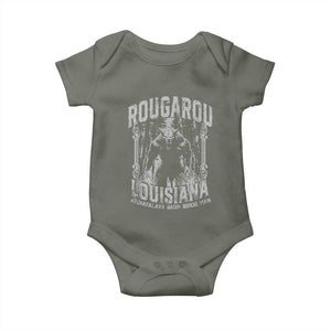 Louisiana Cryptid Rougarou Baby Onesie Atchafalaya Basin Boogie Man TS09 Military Green Print Your Wear