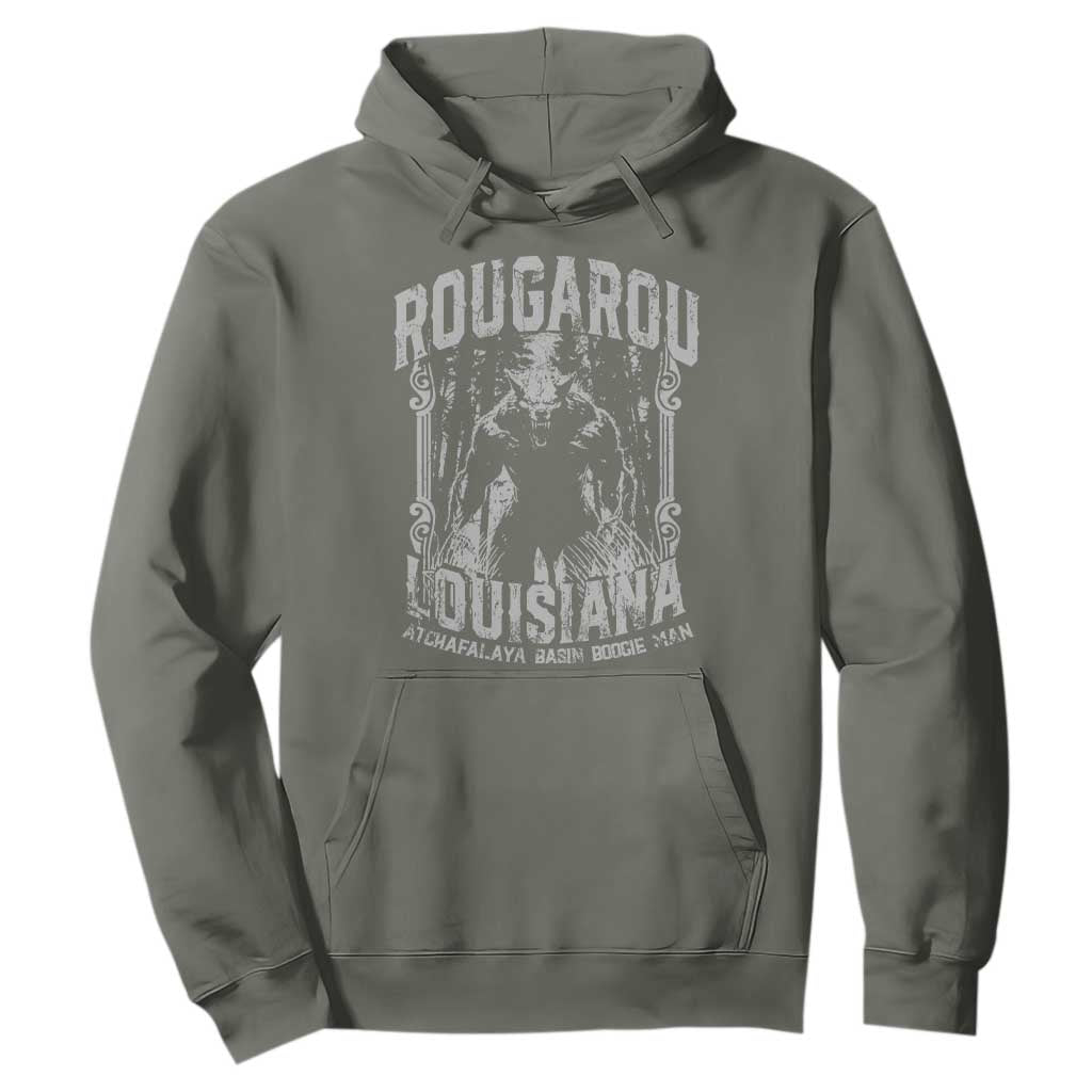 Louisiana Cryptid Rougarou Hoodie Atchafalaya Basin Boogie Man TS09 Military Green Print Your Wear