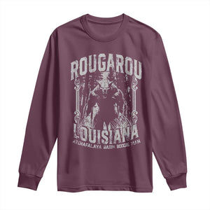 Louisiana Cryptid Rougarou Long Sleeve Shirt Atchafalaya Basin Boogie Man TS09 Maroon Print Your Wear