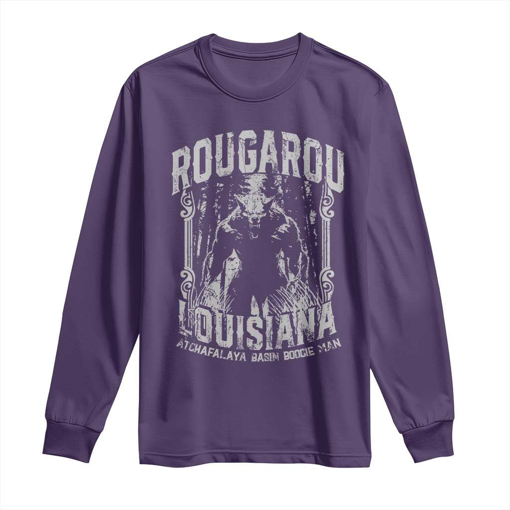 Louisiana Cryptid Rougarou Long Sleeve Shirt Atchafalaya Basin Boogie Man TS09 Purple Print Your Wear