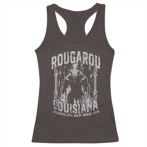 Louisiana Cryptid Rougarou Racerback Tank Top Atchafalaya Basin Boogie Man TS09 Dark Chocolate Print Your Wear