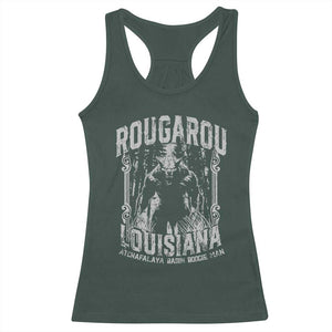 Louisiana Cryptid Rougarou Racerback Tank Top Atchafalaya Basin Boogie Man TS09 Dark Forest Green Print Your Wear