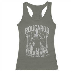 Louisiana Cryptid Rougarou Racerback Tank Top Atchafalaya Basin Boogie Man TS09 Military Green Print Your Wear