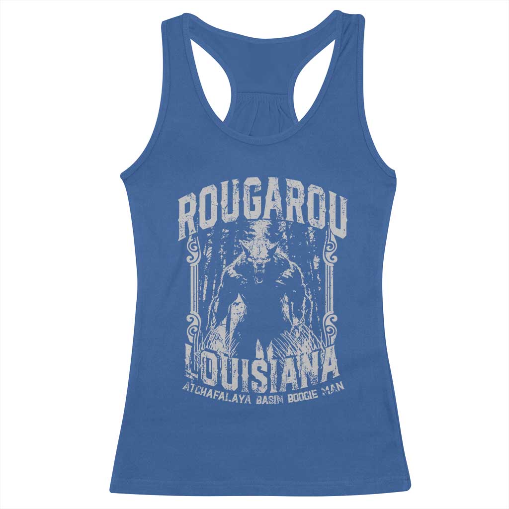 Louisiana Cryptid Rougarou Racerback Tank Top Atchafalaya Basin Boogie Man TS09 Royal Blue Print Your Wear