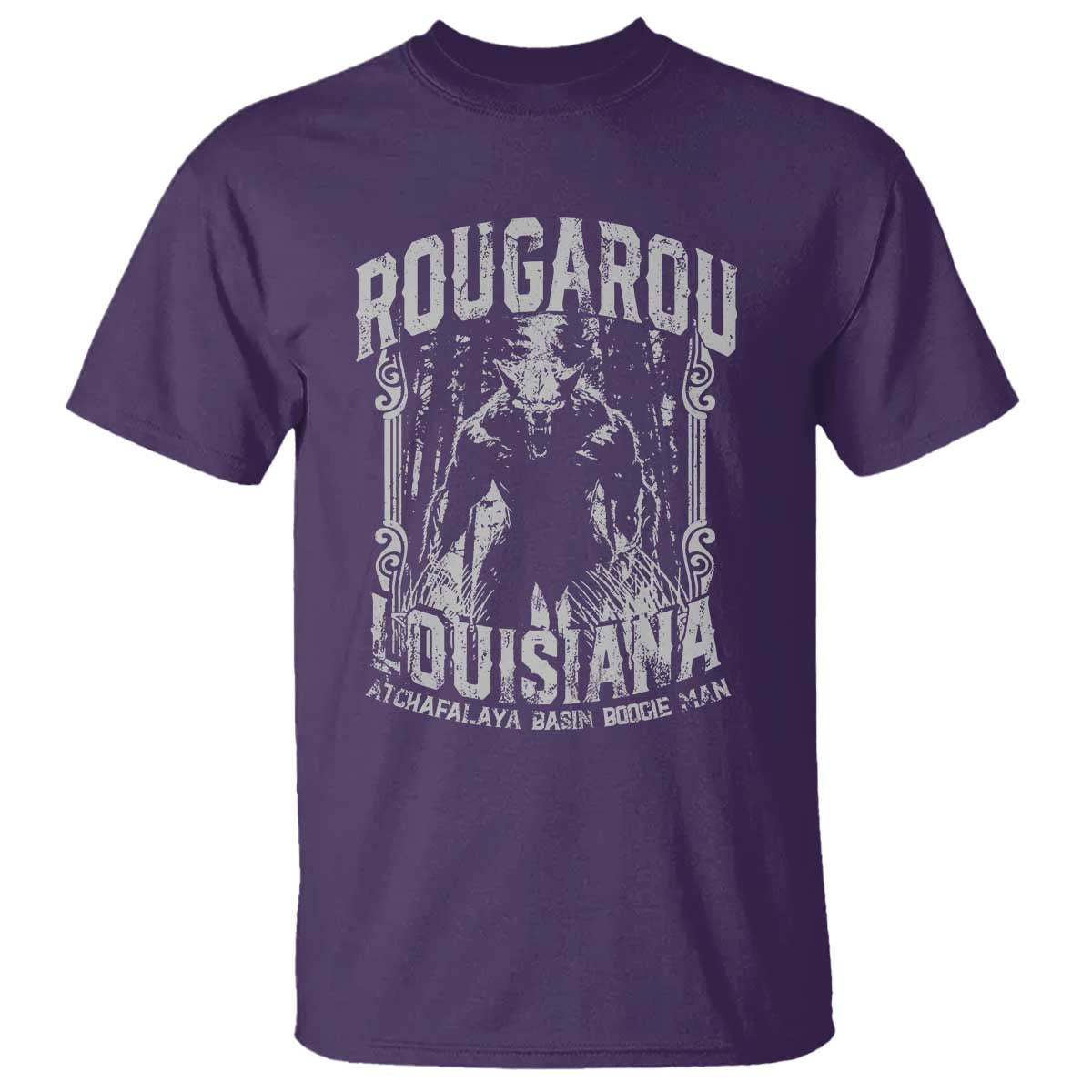 Louisiana Cryptid Rougarou T Shirt Atchafalaya Basin Boogie Man TS09 Purple Print Your Wear
