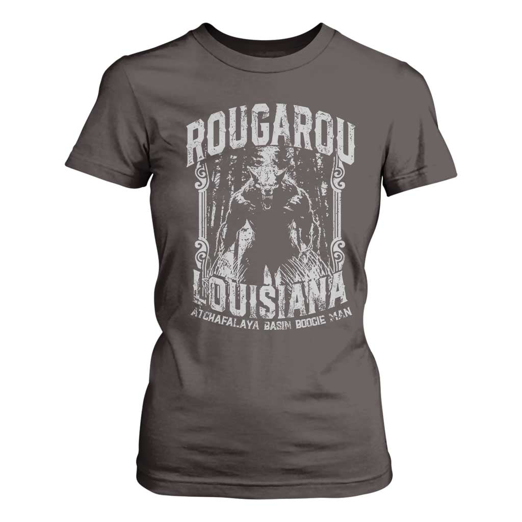 Louisiana Cryptid Rougarou T Shirt For Women Atchafalaya Basin Boogie Man TS09 Dark Chocolate Print Your Wear
