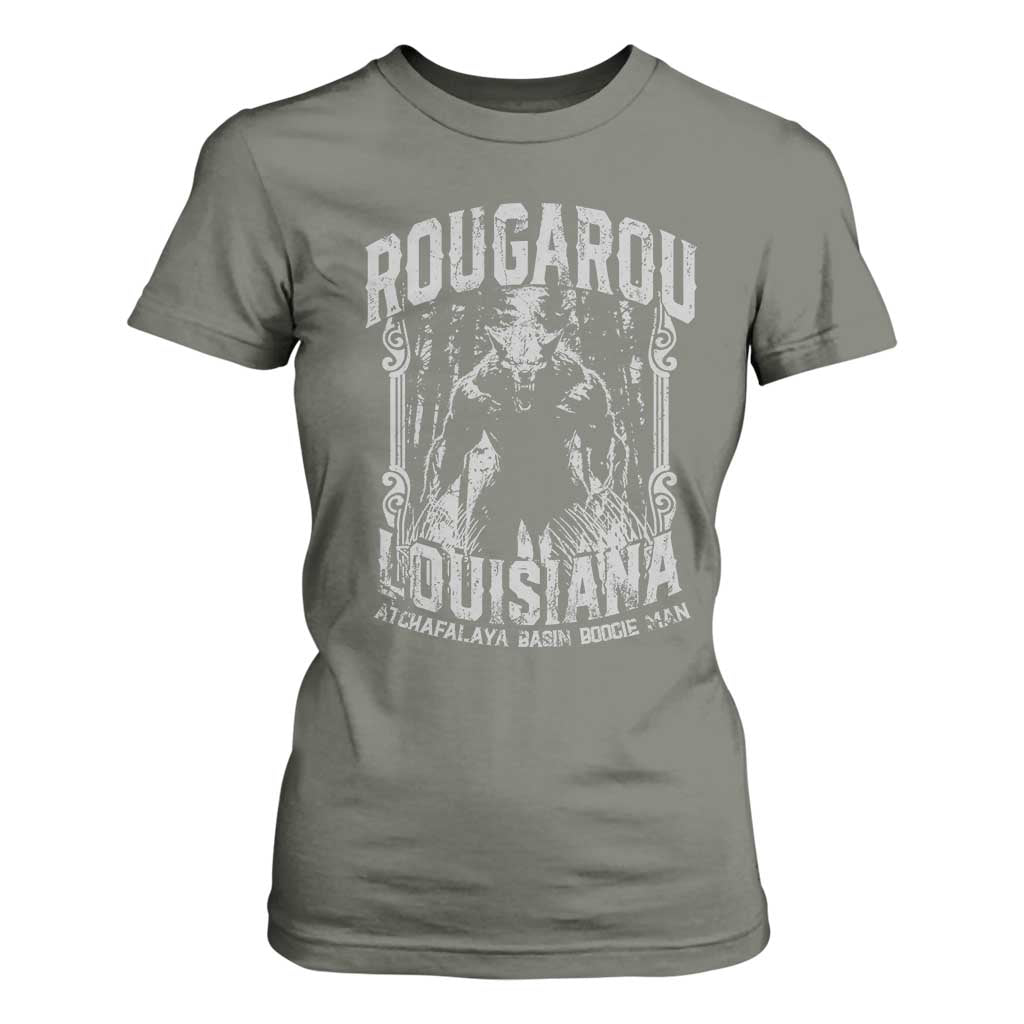 Louisiana Cryptid Rougarou T Shirt For Women Atchafalaya Basin Boogie Man TS09 Military Green Print Your Wear
