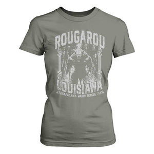 Louisiana Cryptid Rougarou T Shirt For Women Atchafalaya Basin Boogie Man TS09 Military Green Print Your Wear