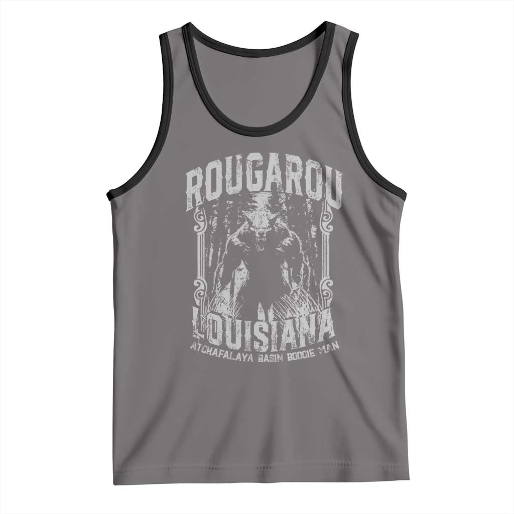 Louisiana Cryptid Rougarou Tank Top Atchafalaya Basin Boogie Man TS09 Deep Heather Black Print Your Wear