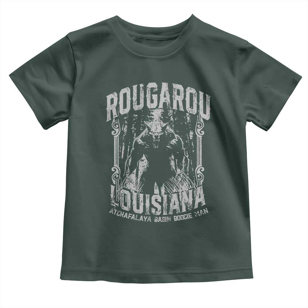Louisiana Cryptid Rougarou Toddler T Shirt Atchafalaya Basin Boogie Man TS09 Dark Forest Green Print Your Wear