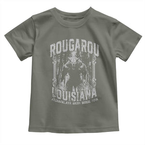 Louisiana Cryptid Rougarou Toddler T Shirt Atchafalaya Basin Boogie Man TS09 Military Green Print Your Wear