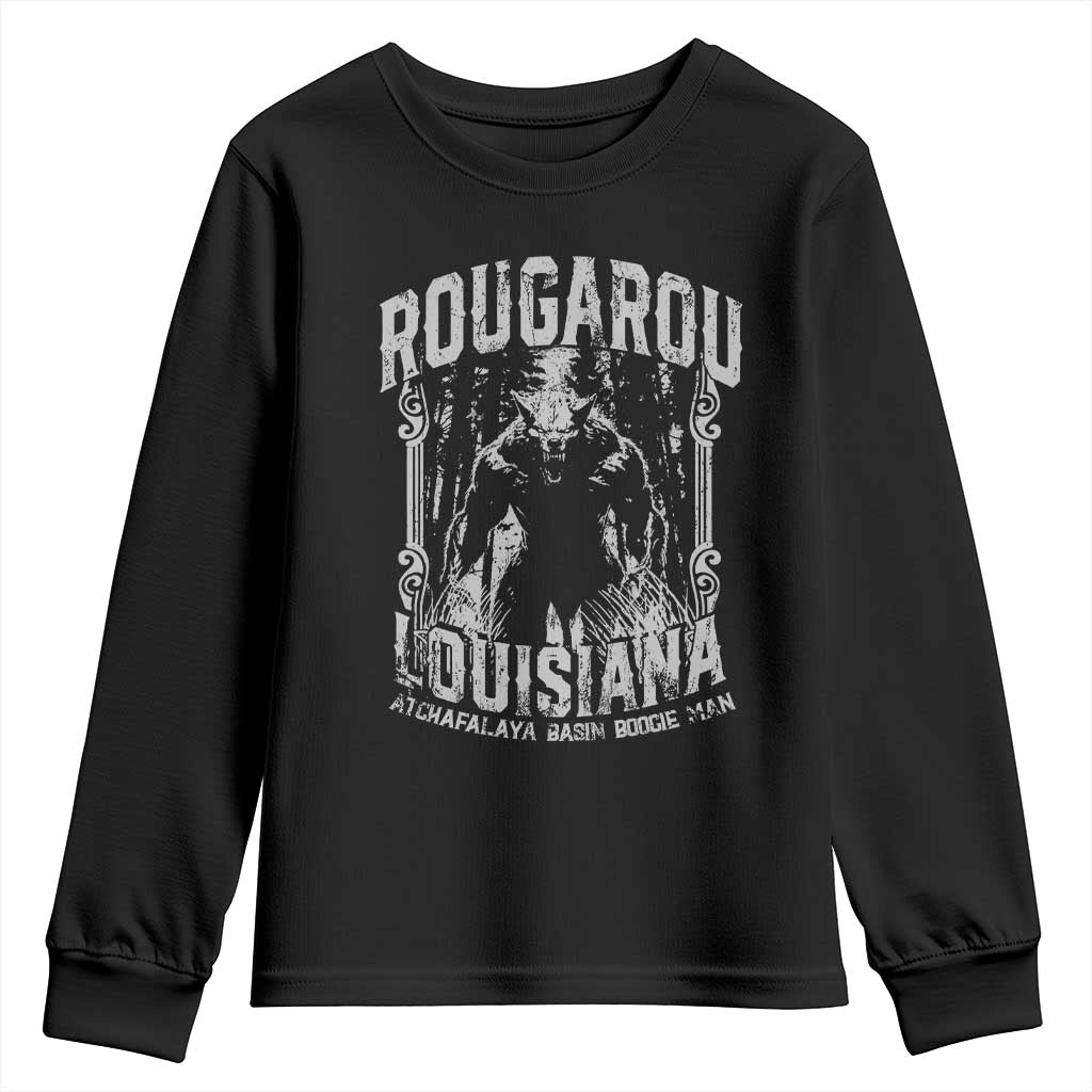 Louisiana Cryptid Rougarou Youth Sweatshirt Atchafalaya Basin Boogie Man TS09 Black Print Your Wear