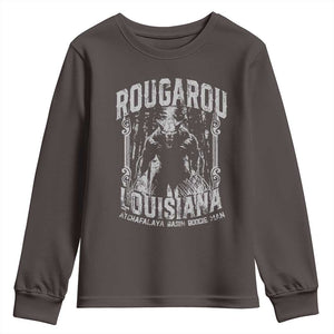 Louisiana Cryptid Rougarou Youth Sweatshirt Atchafalaya Basin Boogie Man TS09 Dark Chocolate Print Your Wear