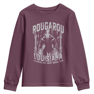 Louisiana Cryptid Rougarou Youth Sweatshirt Atchafalaya Basin Boogie Man TS09 Maroon Print Your Wear