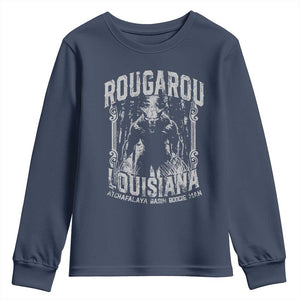 Louisiana Cryptid Rougarou Youth Sweatshirt Atchafalaya Basin Boogie Man TS09 Navy Print Your Wear
