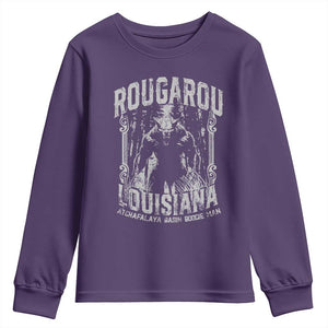 Louisiana Cryptid Rougarou Youth Sweatshirt Atchafalaya Basin Boogie Man TS09 Purple Print Your Wear