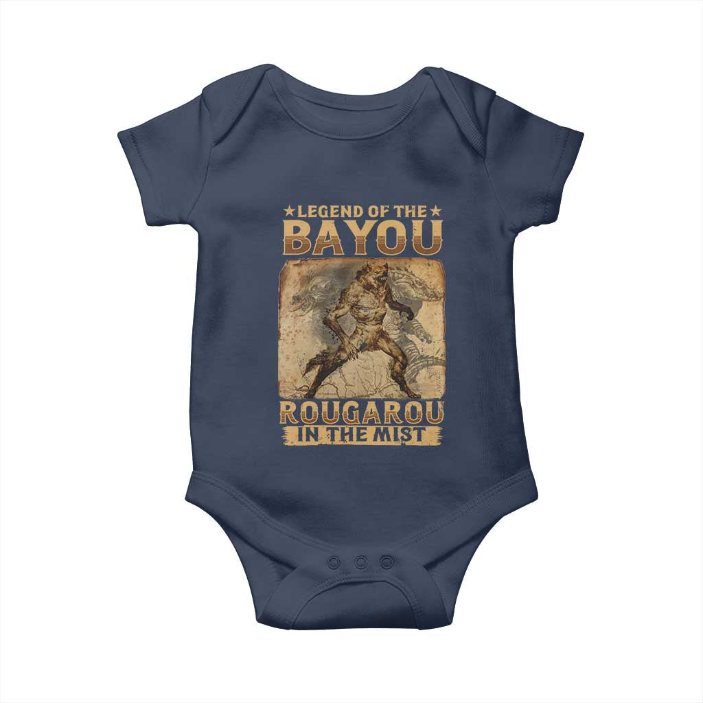 Louisiana Cryptid Rougarou Baby Onesie Legend Of The Bayou Rougarou In The Mist TS09 Navy Print Your Wear