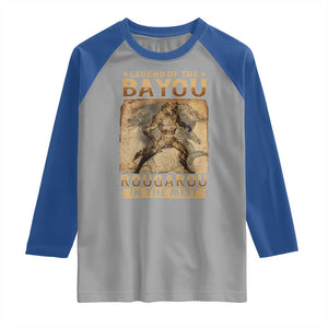 Louisiana Cryptid Rougarou Raglan Shirt Legend Of The Bayou Rougarou In The Mist TS09 Sport Gray Royal Print Your Wear
