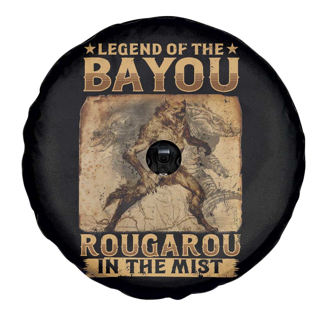Louisiana Cryptid Rougarou Spare Tire Cover Legend Of The Bayou Rougarou In The Mist TS09 Print Your Wear