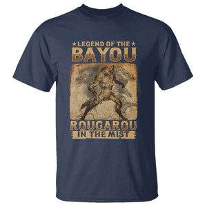 Louisiana Cryptid Rougarou T Shirt Legend Of The Bayou Rougarou In The Mist TS09 Navy Print Your Wear