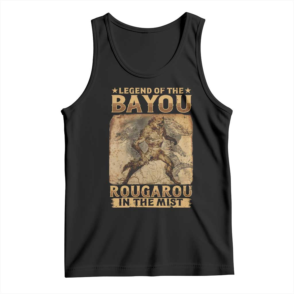 Louisiana Cryptid Rougarou Tank Top Legend Of The Bayou Rougarou In The Mist TS09 Black Print Your Wear