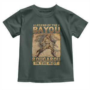 Louisiana Cryptid Rougarou Toddler T Shirt Legend Of The Bayou Rougarou In The Mist TS09 Dark Forest Green Print Your Wear