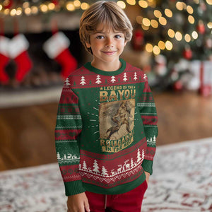 Louisiana Cryptid Rougarou Knit Sweatshirt Legend Of The Bayou Rougarou In The Mist TS09 Christmas Print Your Wear