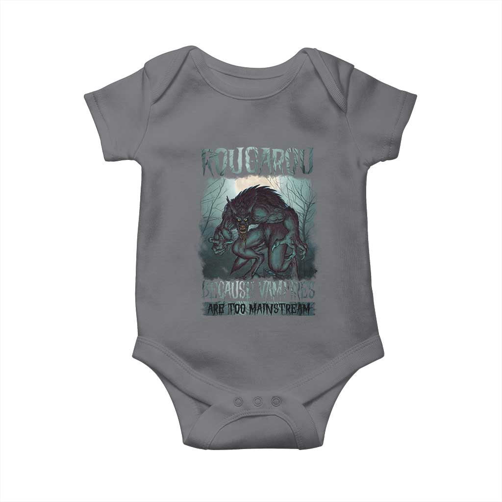 Funny Rougarou Baby Onesie Because Vampires Are Too Mainstream Louisiana Cryptid TS09 Charcoal Print Your Wear