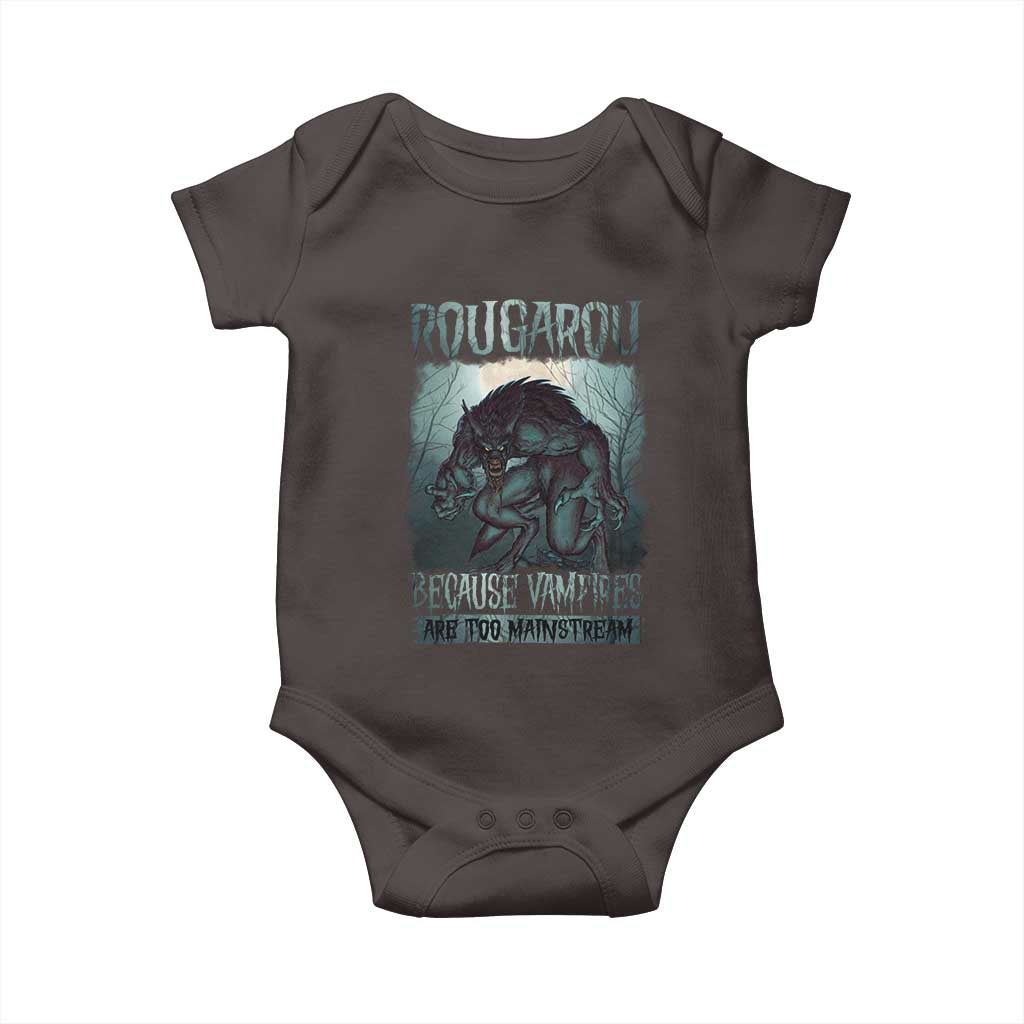 Funny Rougarou Baby Onesie Because Vampires Are Too Mainstream Louisiana Cryptid TS09 Dark Chocolate Print Your Wear