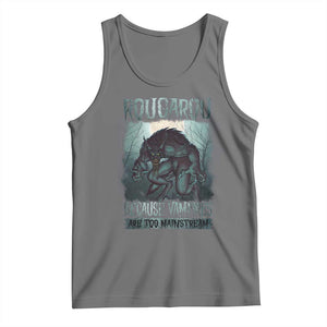 Funny Rougarou Tank Top Because Vampires Are Too Mainstream Louisiana Cryptid TS09 Black Heather Print Your Wear