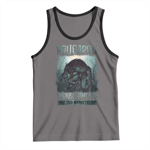 Funny Rougarou Tank Top Because Vampires Are Too Mainstream Louisiana Cryptid TS09 Deep Heather Black Print Your Wear