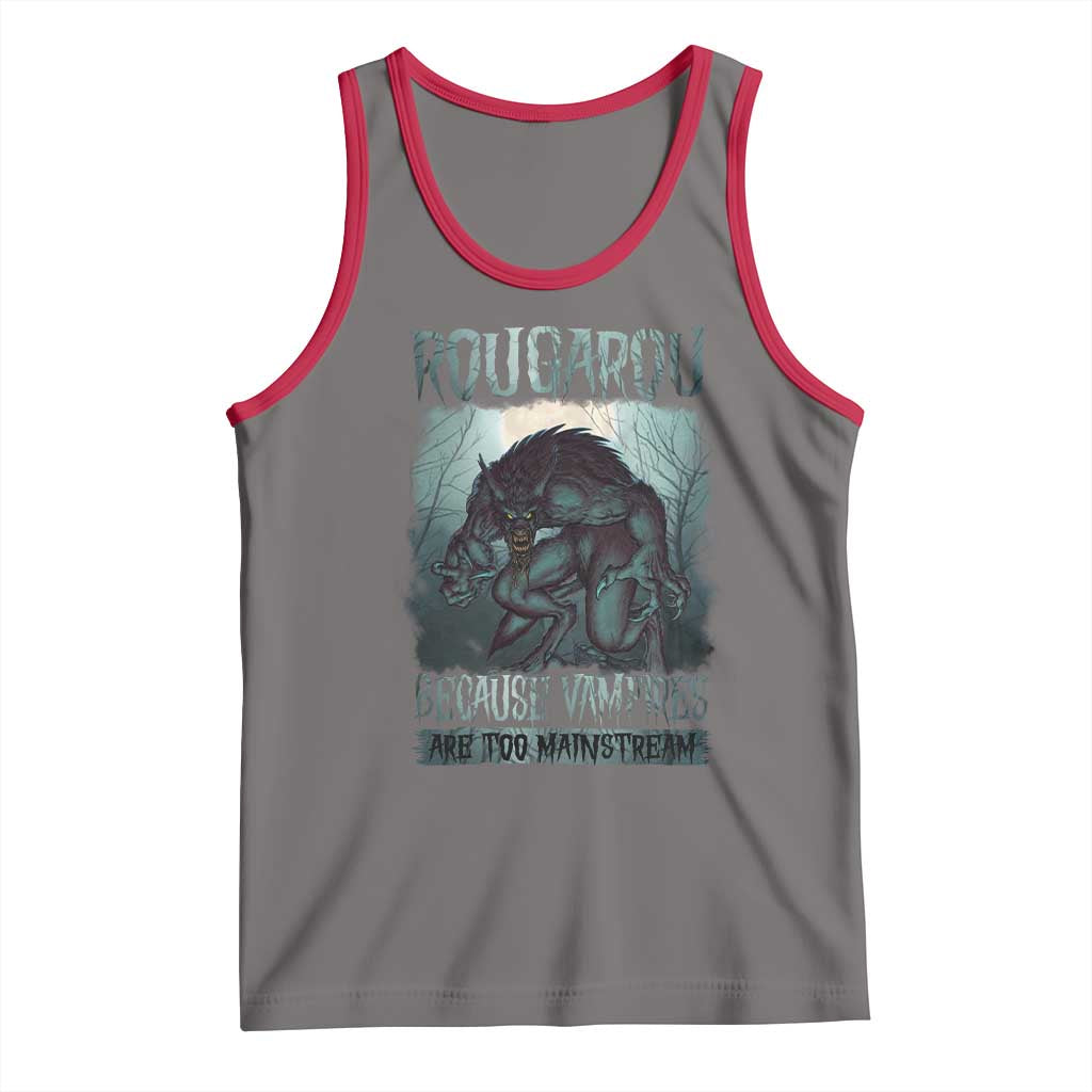 Funny Rougarou Tank Top Because Vampires Are Too Mainstream Louisiana Cryptid TS09 Deep Heather Red Print Your Wear