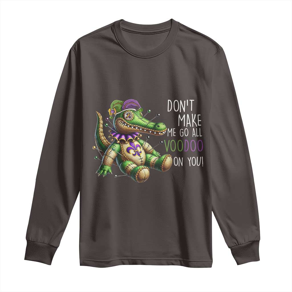 Voodoo Mardi Gras Long Sleeve Shirt Aligator Voodoo Doll New Orleans Louisiana TS09 Dark Chocolate Print Your Wear