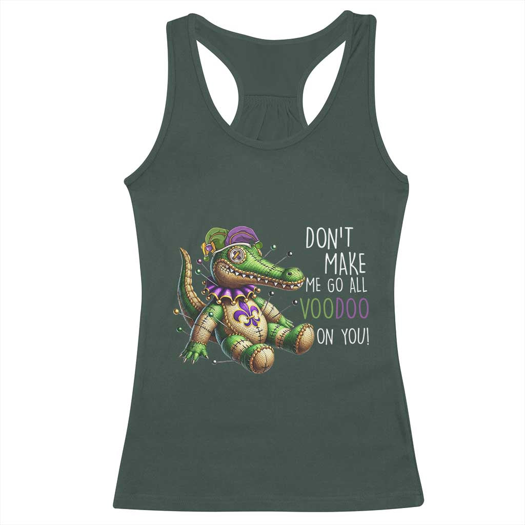Voodoo Mardi Gras Racerback Tank Top Aligator Voodoo Doll New Orleans Louisiana TS09 Dark Forest Green Print Your Wear