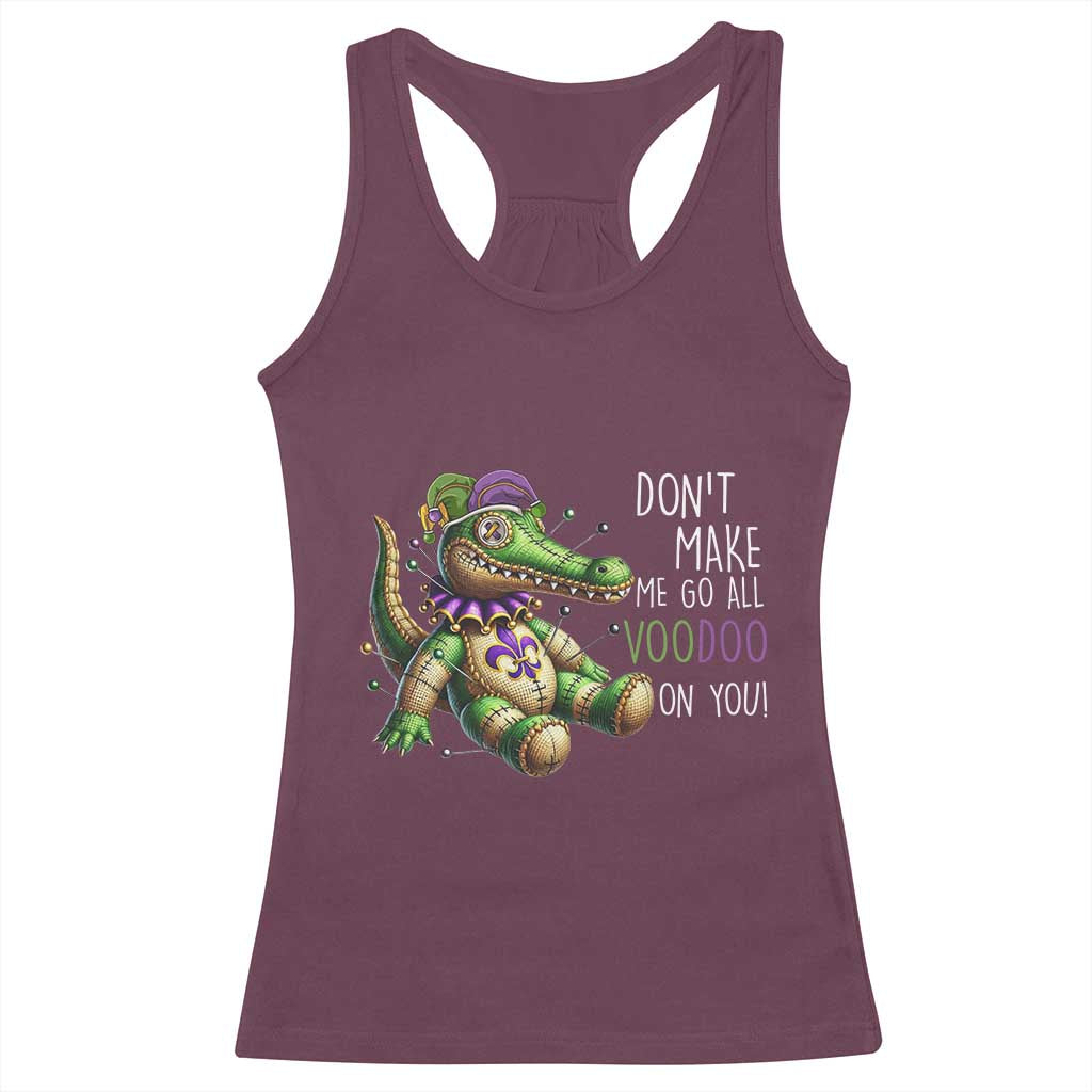 Voodoo Mardi Gras Racerback Tank Top Aligator Voodoo Doll New Orleans Louisiana TS09 Maroon Print Your Wear
