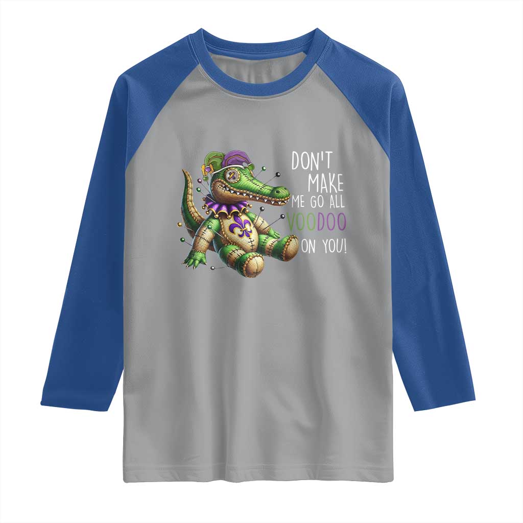 Voodoo Mardi Gras Raglan Shirt Aligator Voodoo Doll New Orleans Louisiana TS09 Sport Gray Royal Print Your Wear