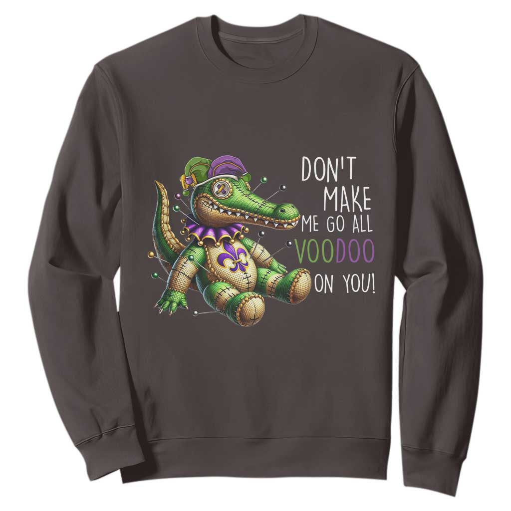 Voodoo Mardi Gras Sweatshirt Aligator Voodoo Doll New Orleans Louisiana TS09 Dark Chocolate Print Your Wear