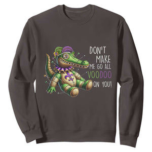 Voodoo Mardi Gras Sweatshirt Aligator Voodoo Doll New Orleans Louisiana TS09 Dark Chocolate Print Your Wear