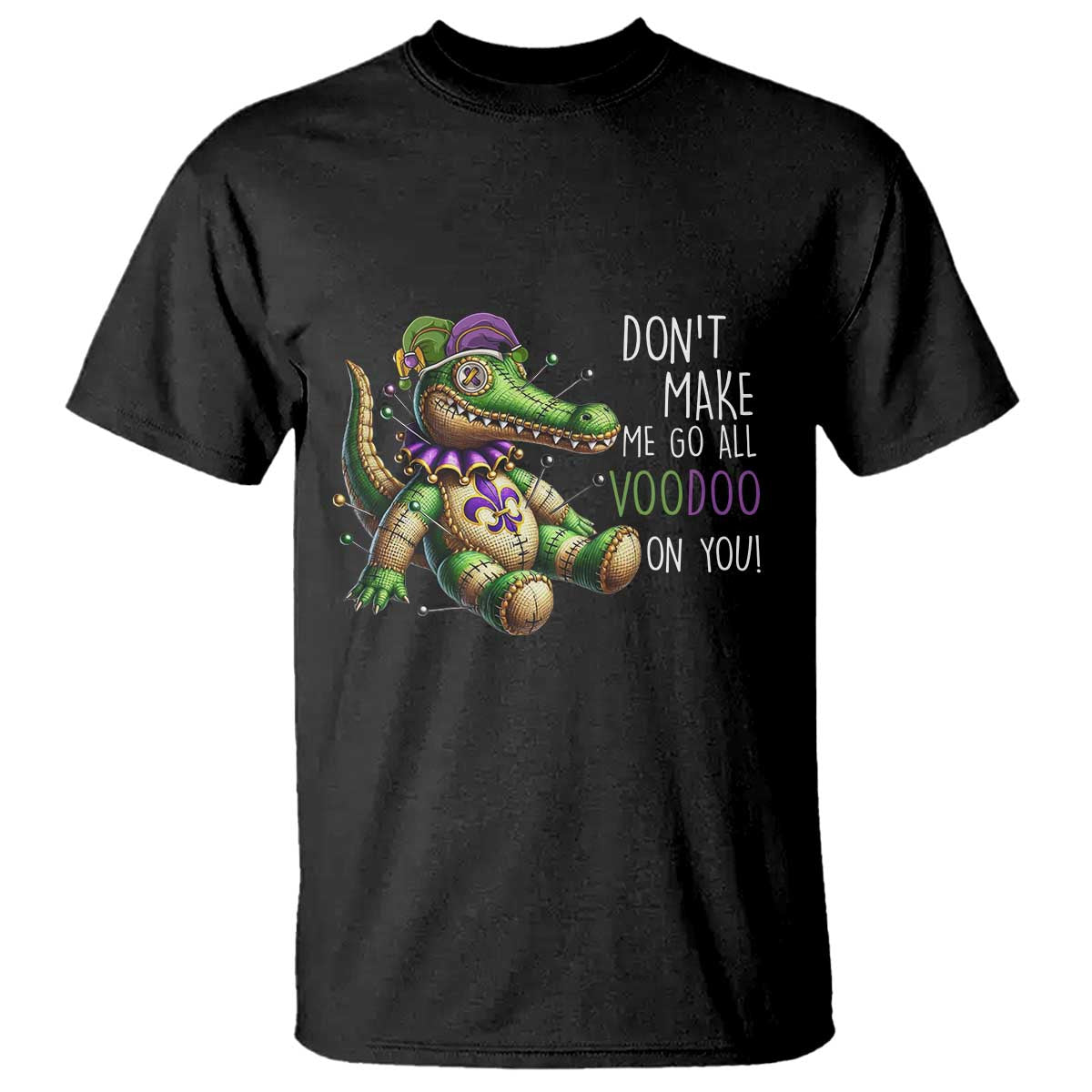 Voodoo Mardi Gras T Shirt Aligator Voodoo Doll New Orleans Louisiana TS09 Black Print Your Wear